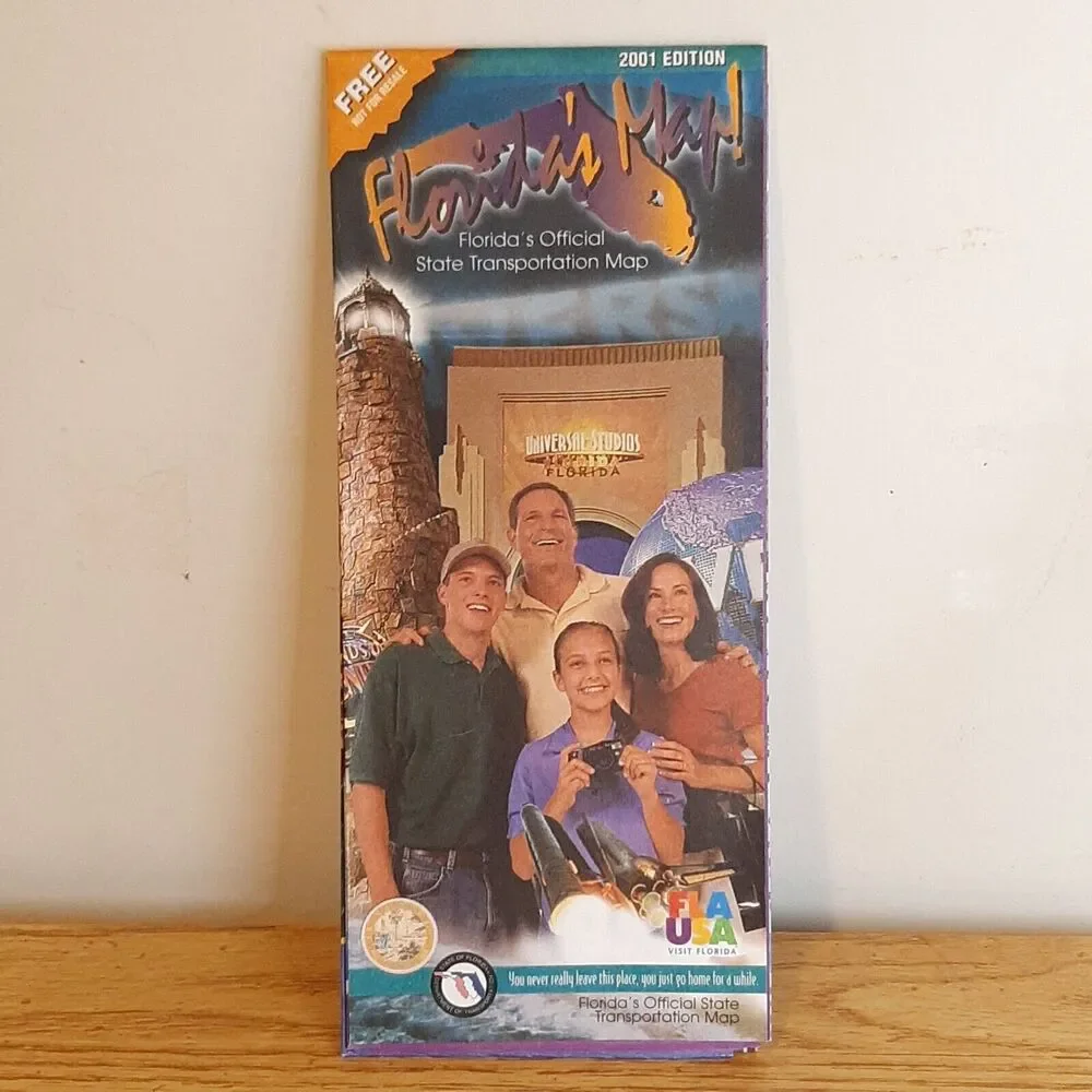 Florida's Map! 2001 Edition Official State Transportation Map JEB BUSH Full size